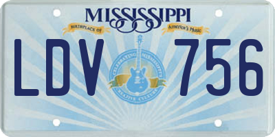 MS license plate LDV756