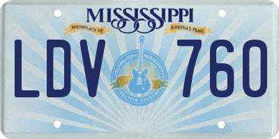 MS license plate LDV760