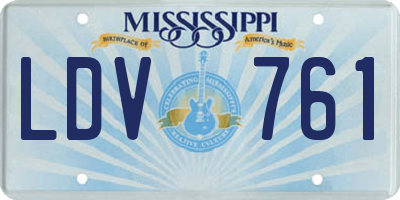 MS license plate LDV761