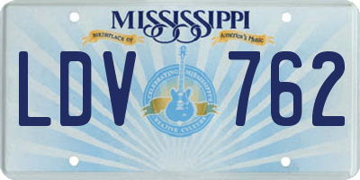 MS license plate LDV762