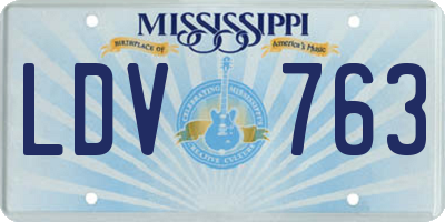 MS license plate LDV763