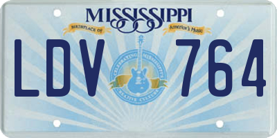 MS license plate LDV764
