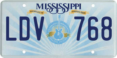 MS license plate LDV768