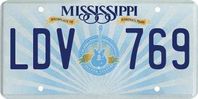 MS license plate LDV769