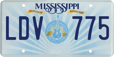 MS license plate LDV775