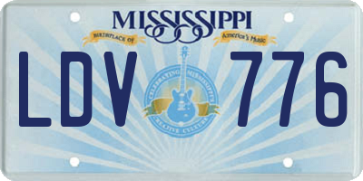 MS license plate LDV776