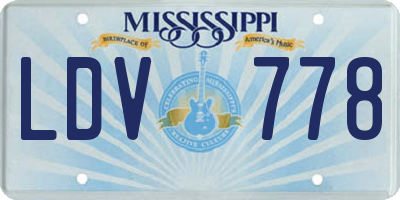 MS license plate LDV778