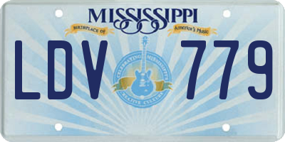 MS license plate LDV779