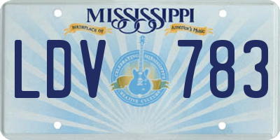MS license plate LDV783