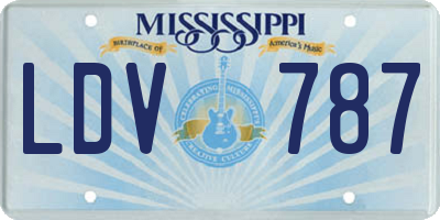 MS license plate LDV787