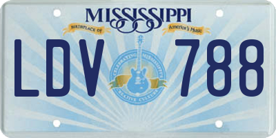 MS license plate LDV788