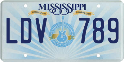 MS license plate LDV789
