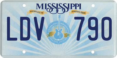 MS license plate LDV790