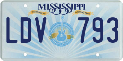 MS license plate LDV793