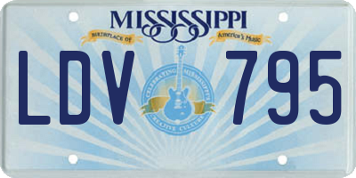 MS license plate LDV795