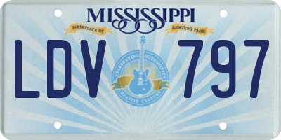 MS license plate LDV797