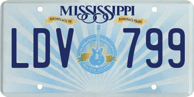 MS license plate LDV799