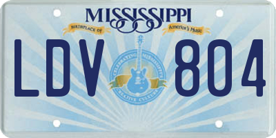 MS license plate LDV804