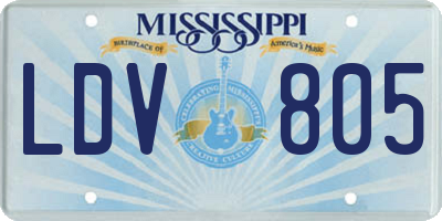 MS license plate LDV805