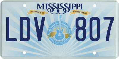 MS license plate LDV807