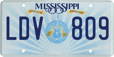 MS license plate LDV809