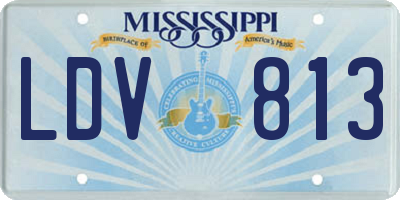 MS license plate LDV813