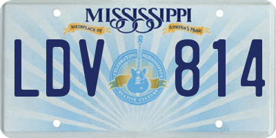 MS license plate LDV814