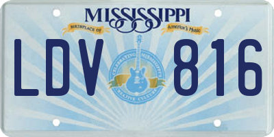 MS license plate LDV816
