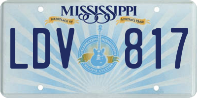MS license plate LDV817
