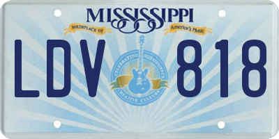 MS license plate LDV818
