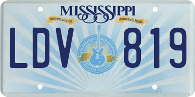 MS license plate LDV819