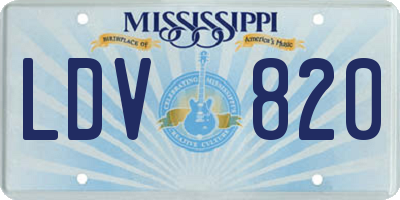 MS license plate LDV820