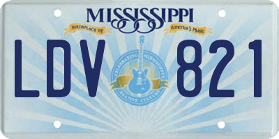 MS license plate LDV821