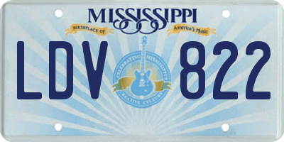 MS license plate LDV822