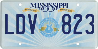 MS license plate LDV823