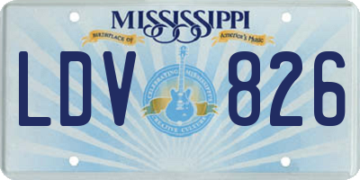 MS license plate LDV826