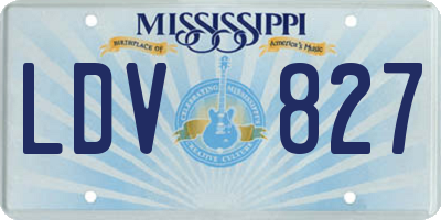 MS license plate LDV827