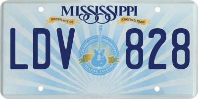 MS license plate LDV828