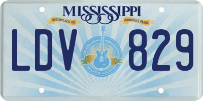 MS license plate LDV829