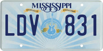 MS license plate LDV831