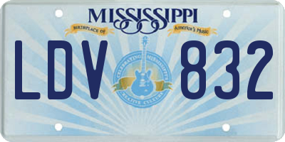 MS license plate LDV832