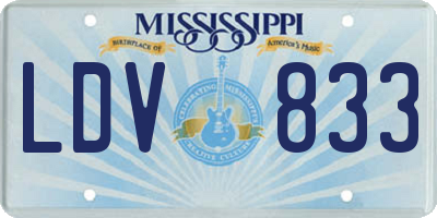 MS license plate LDV833