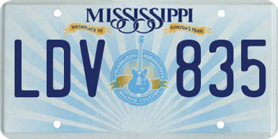 MS license plate LDV835