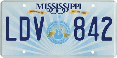 MS license plate LDV842