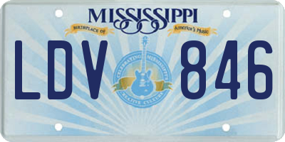 MS license plate LDV846