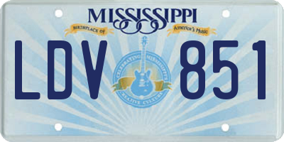MS license plate LDV851