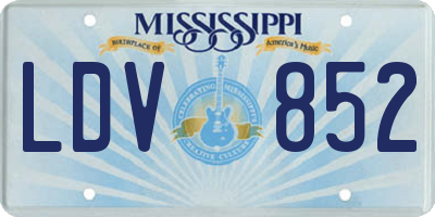 MS license plate LDV852