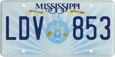 MS license plate LDV853