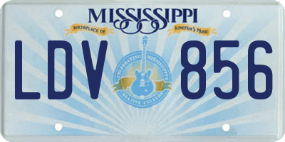 MS license plate LDV856