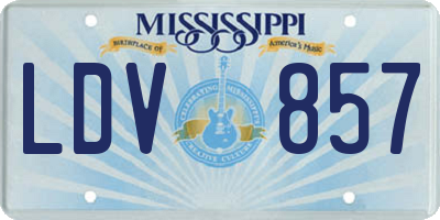 MS license plate LDV857